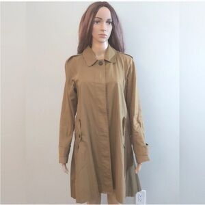 J. Crew coat khaki tan long  a line lightweight